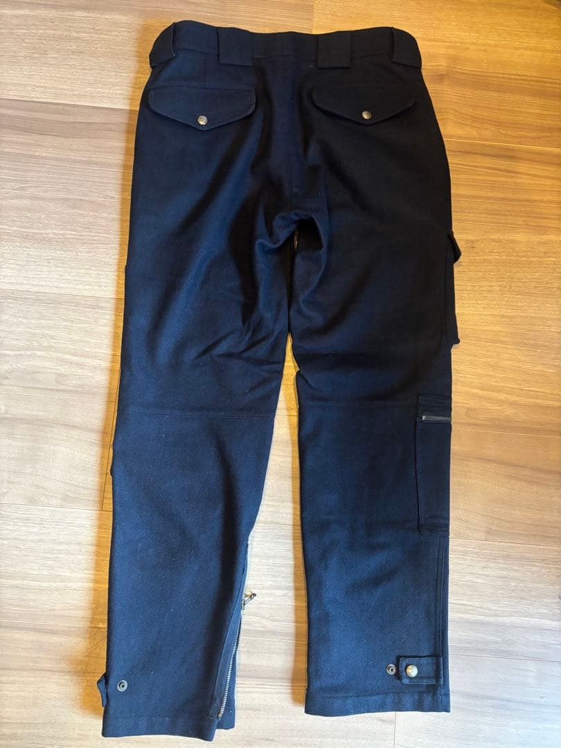 ラルフローレン イタリア製 パラシュートパンツ ウール×アンゴラ×カシミヤ 濃紺