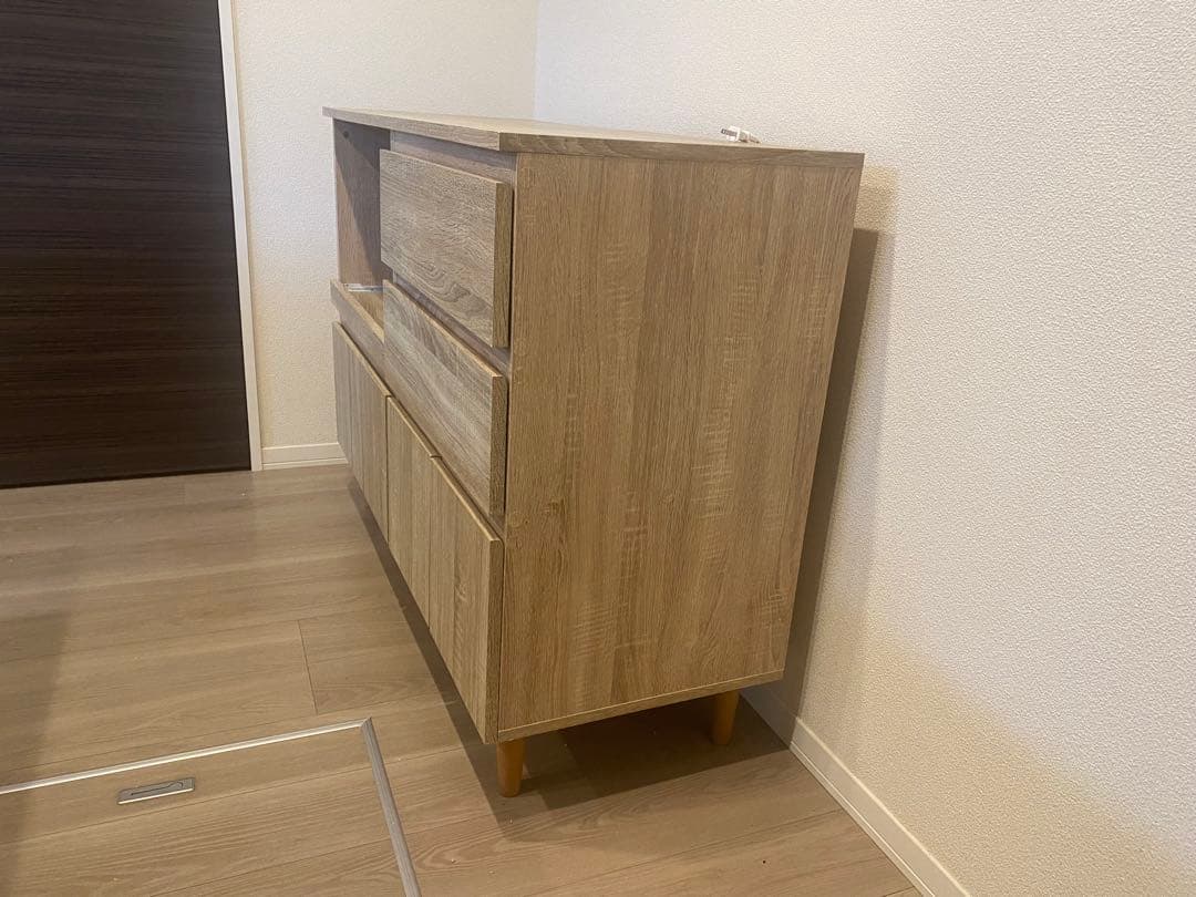 【3/16処分予定/引き取り希望】北欧風キッチンカウンター 120cm オーク