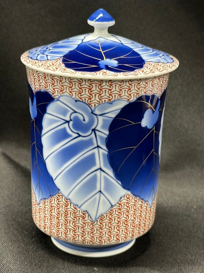 【美品】香蘭社　染錦模様　磁芸工房　睦揃　夫婦　茶碗　湯呑　飯碗