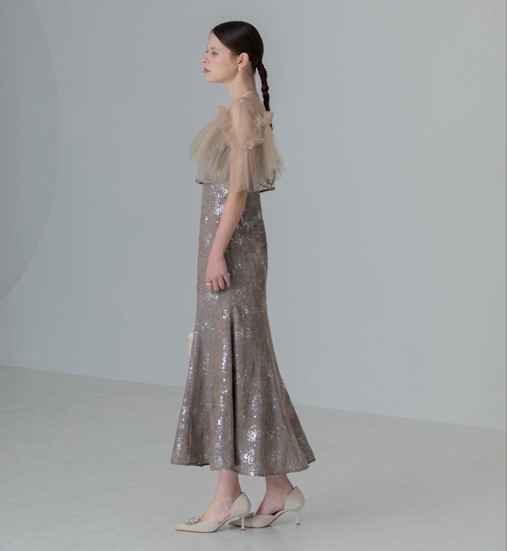 LEJA チュールフリルボレロペイントマーメイドドレス