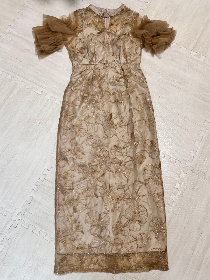 ANDRESD スパンコール刺繍レースドレス