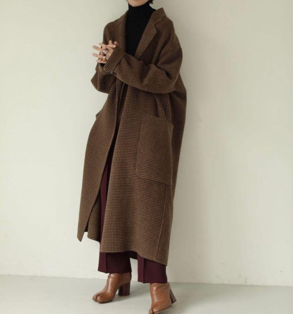 チェック柄オーバーサイズロングコート