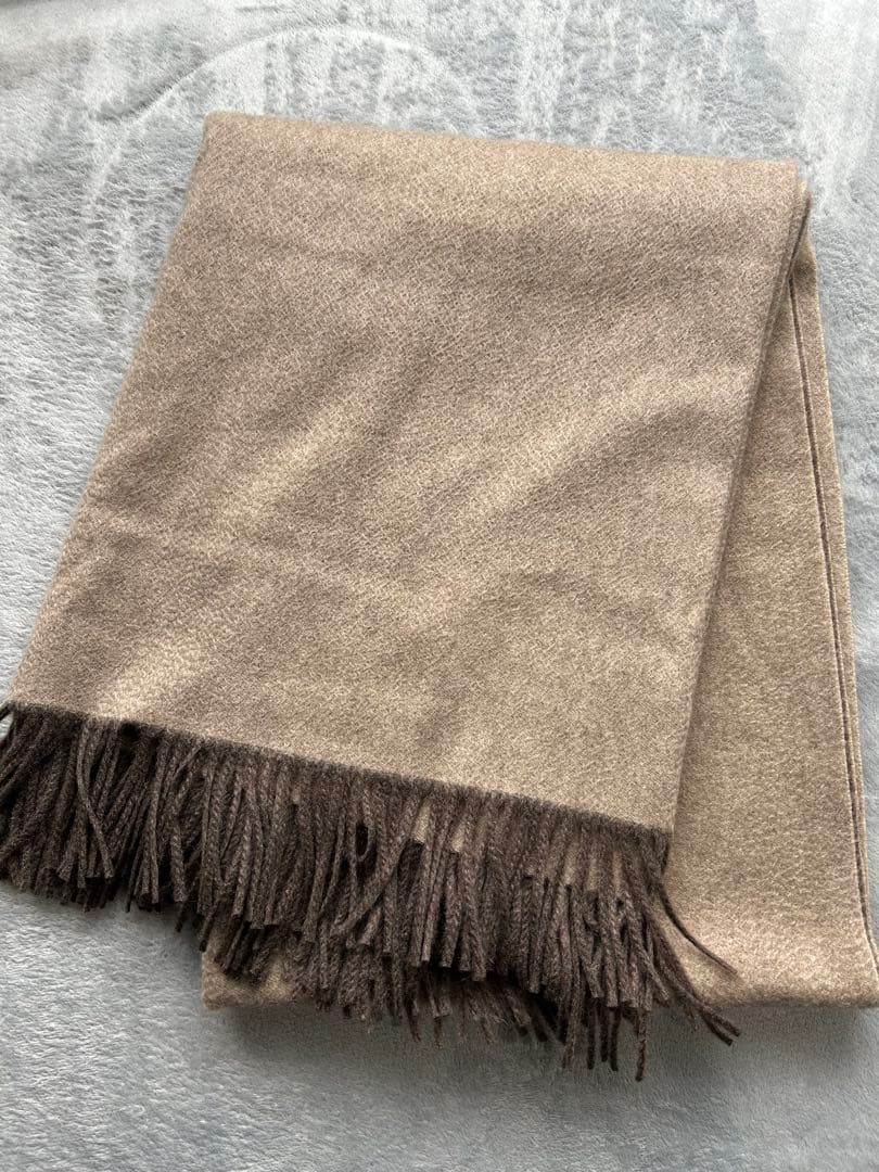 【美品】超大判 HERMES 100%カシミヤ ストール　リバーシブル