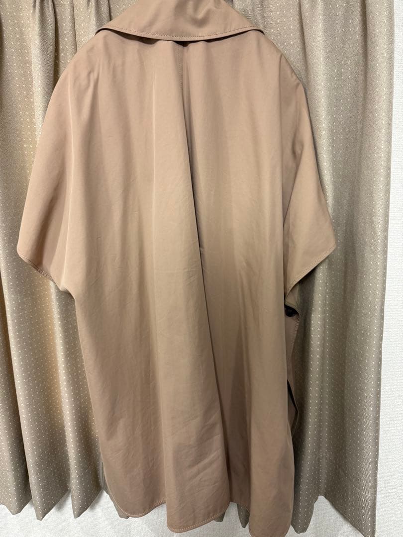 美品MaxMaraピュアコットンケープベージュトレンチコート