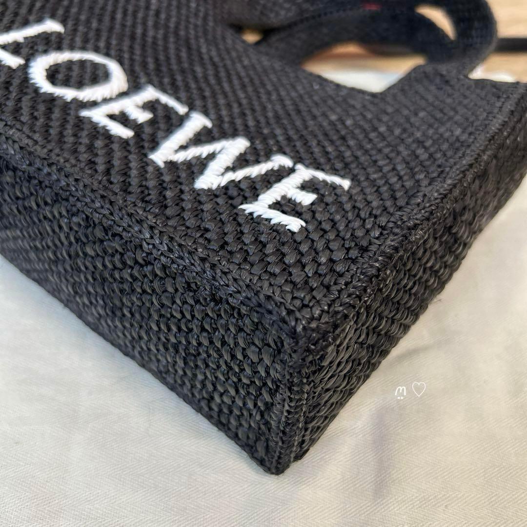 LOEWE　ロエベ　フォントトートミニ　カゴバッグ　斜めがけポシェット　ラフィア