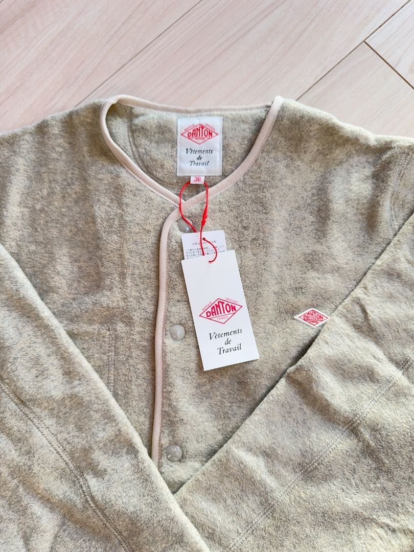 【未使用品】ノーカラージャケットマーブル38 サイズ