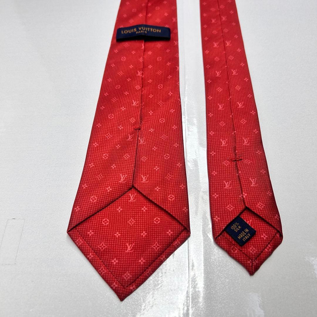LOUIS VUITTON ルイヴィトン 極美品 現行 ネクタイ モノグラム 赤