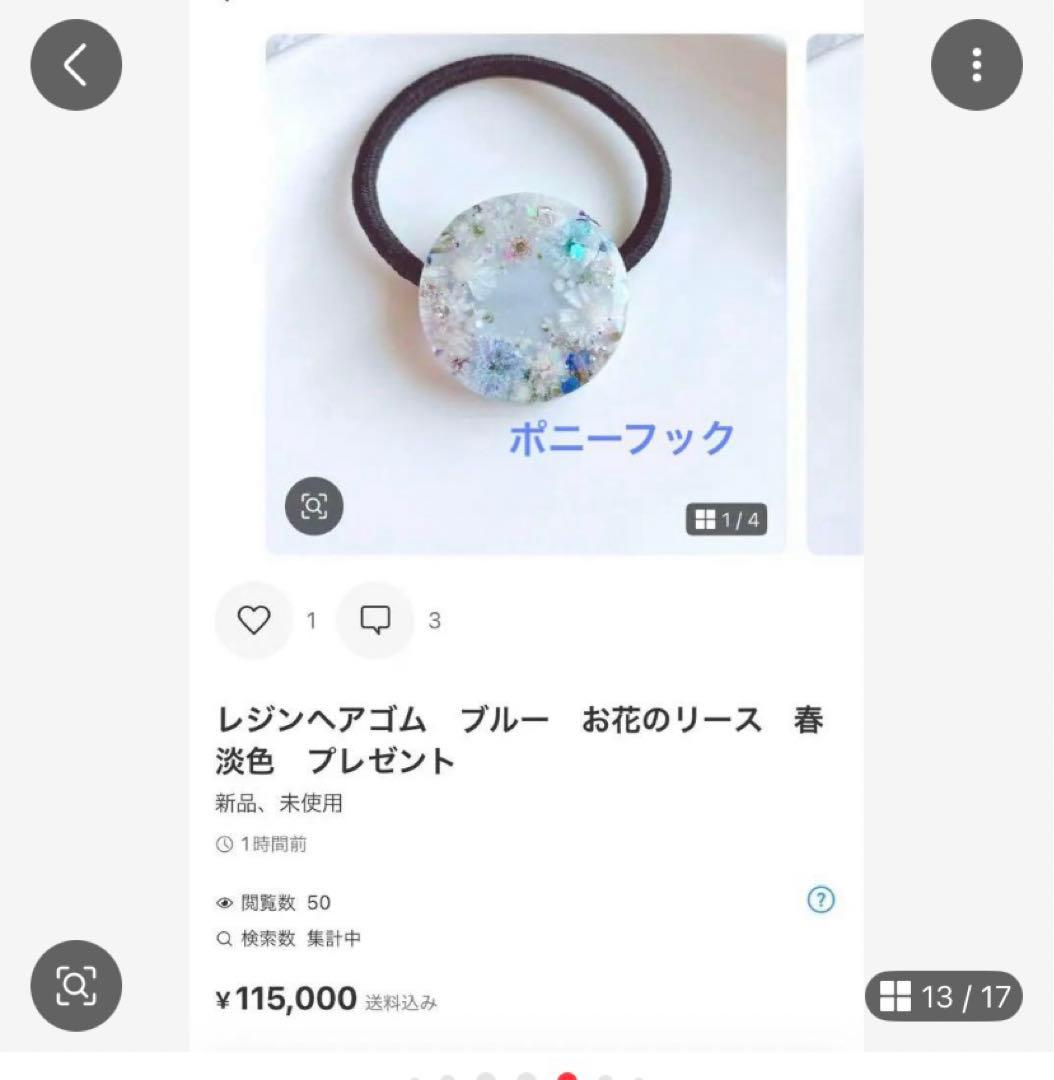 ひまういページ　ポニーフック4点　ヘアゴム 4点