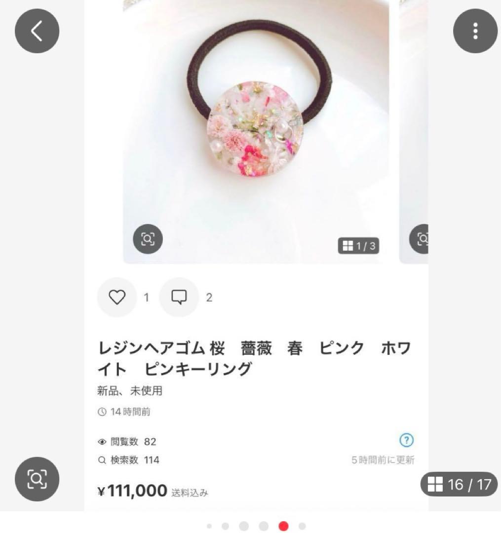 ひまういページ　ポニーフック4点　ヘアゴム 4点