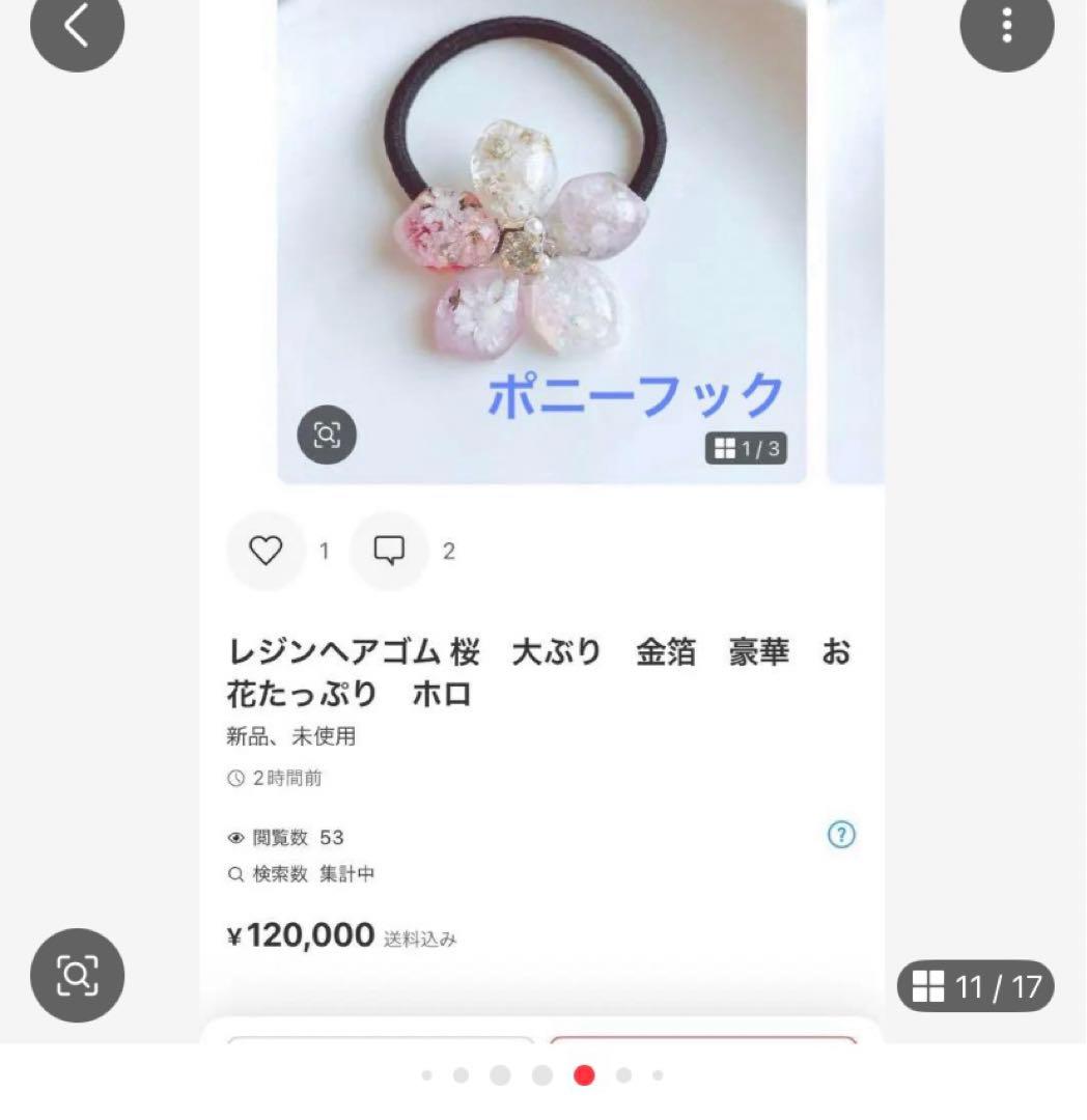 ひまういページ　ポニーフック4点　ヘアゴム 4点