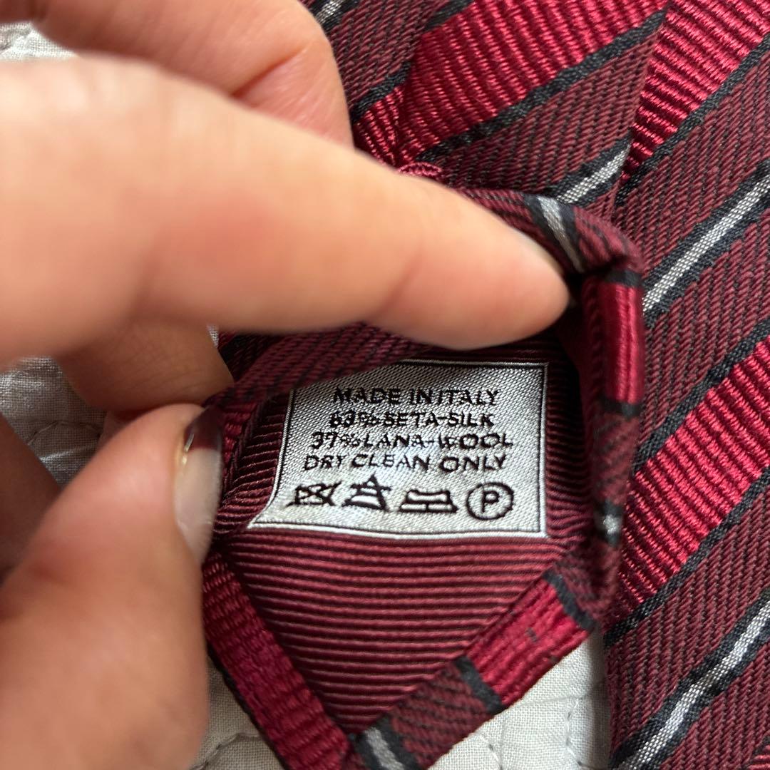LOEWE ロエベ ロゴ ネクタイ ボルドー　赤系