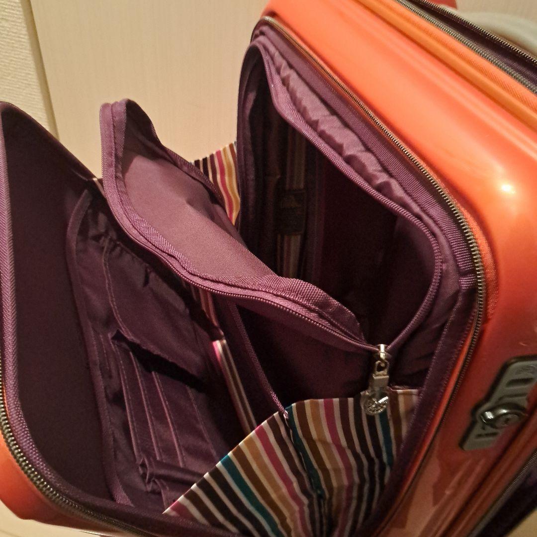 sssttt33A.L.Iフロントオープン機内持ち込みスーツケースオレンジ