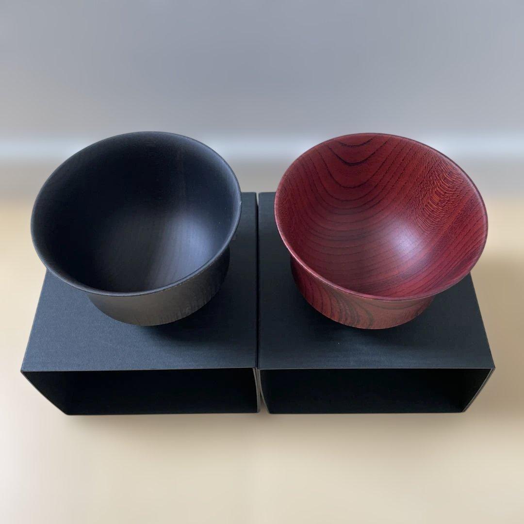 TSUMUGI【駒形】汁椀　我戸幹男商店　黒と赤のセット