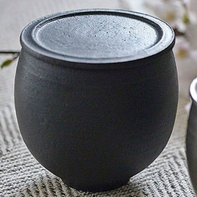 小野俊さん 蓋物 丸型 S 黒鉄釉 4個セット