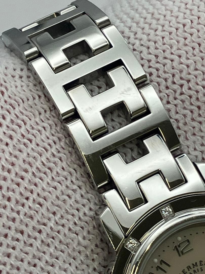 【極美品】エルメス クリッパー ナクレ CL4.230 12Pダイヤ 不動品Y