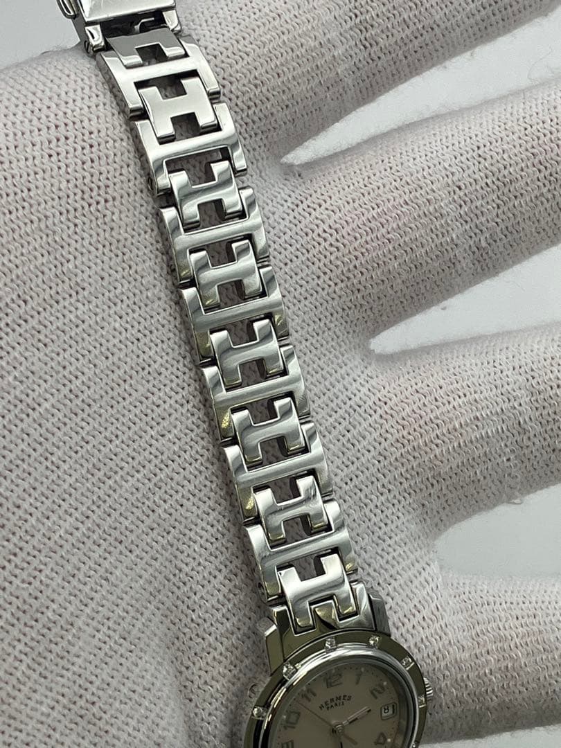 【極美品】エルメス クリッパー ナクレ CL4.230 12Pダイヤ 不動品Y