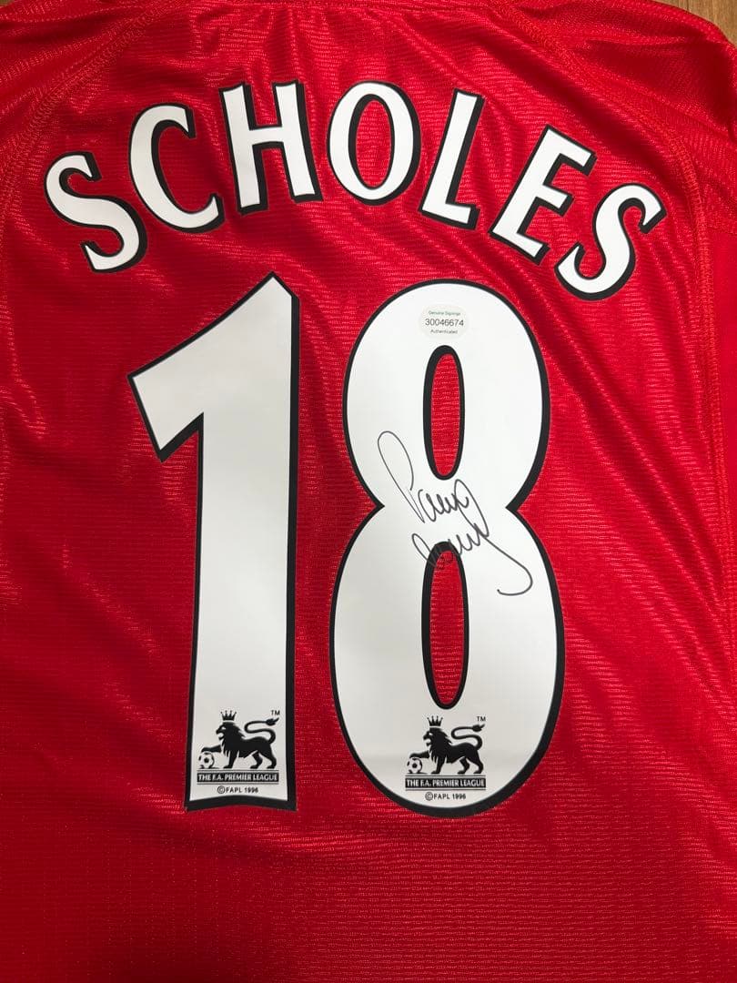 ポール・スコールズ 直筆サイン マンチェスターU ユニフォーム