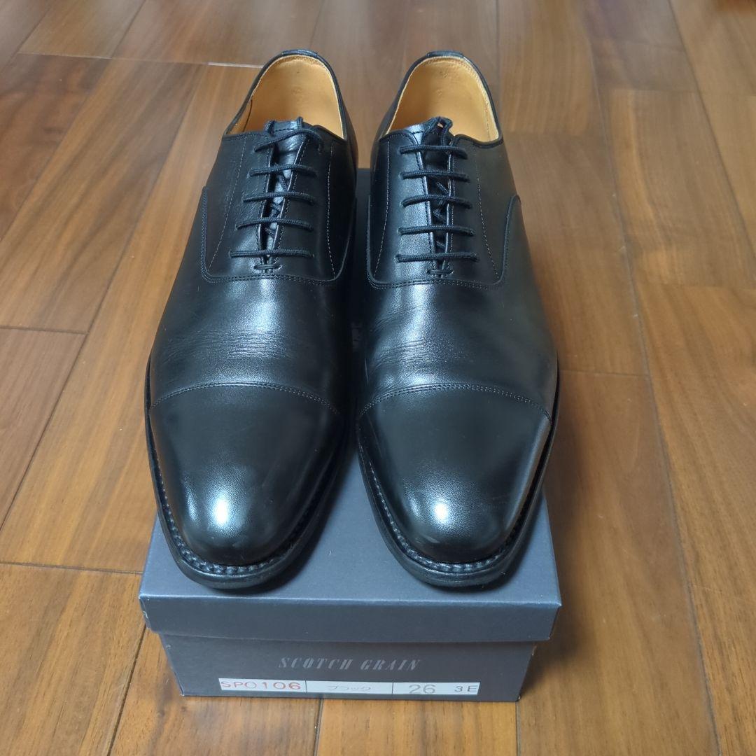 スコッチグレイン EEE 26.0cm 黒 アウトレット品SP0106 中古