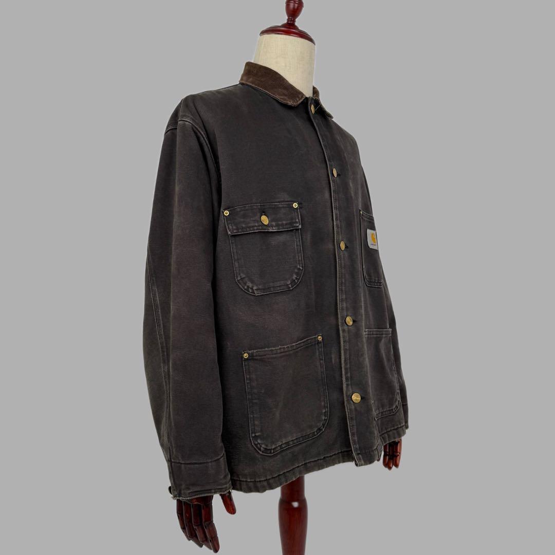 carhartt USA製 フェード スミクロ ミシガンチョアコート XL 黒
