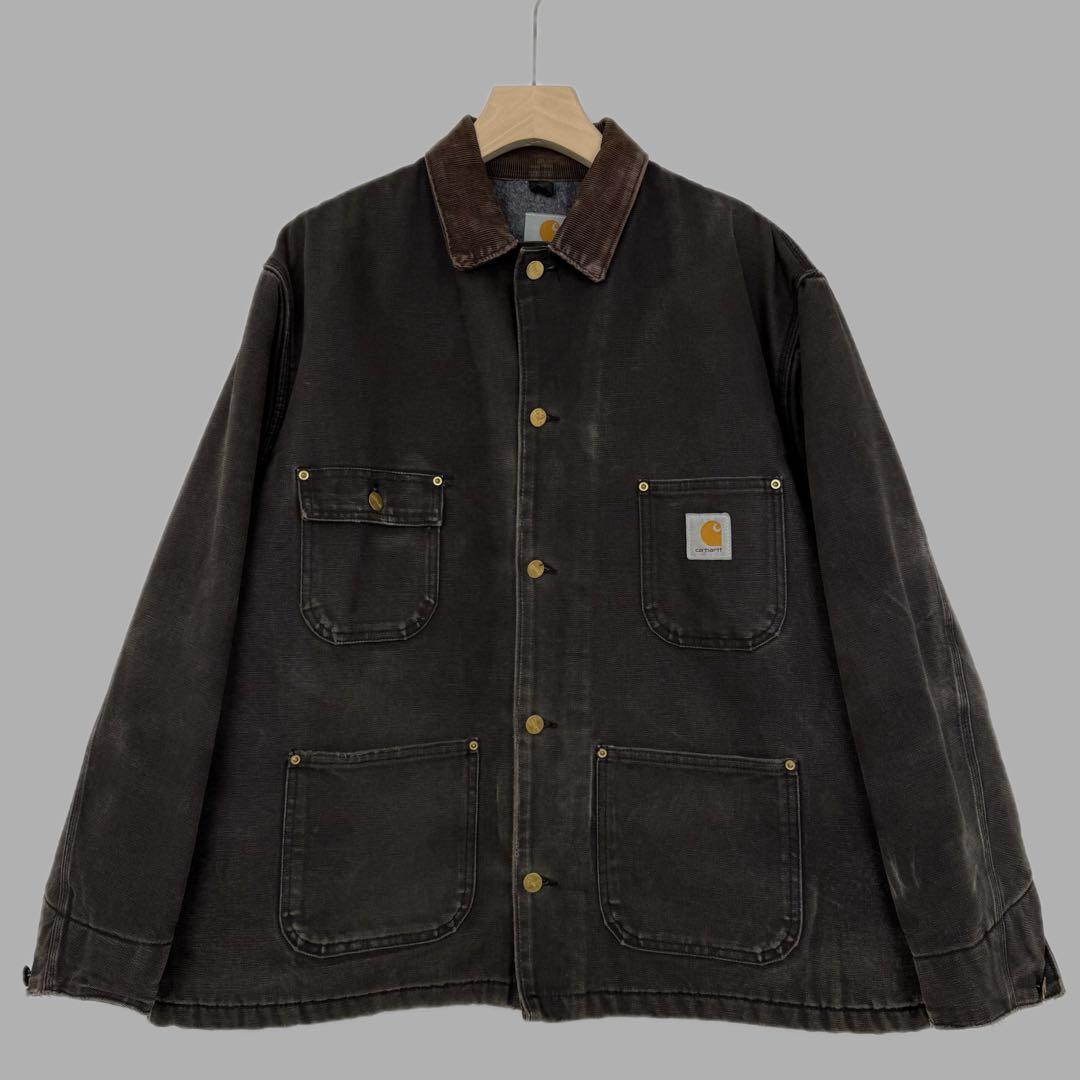 carhartt USA製 フェード スミクロ ミシガンチョアコート XL 黒
