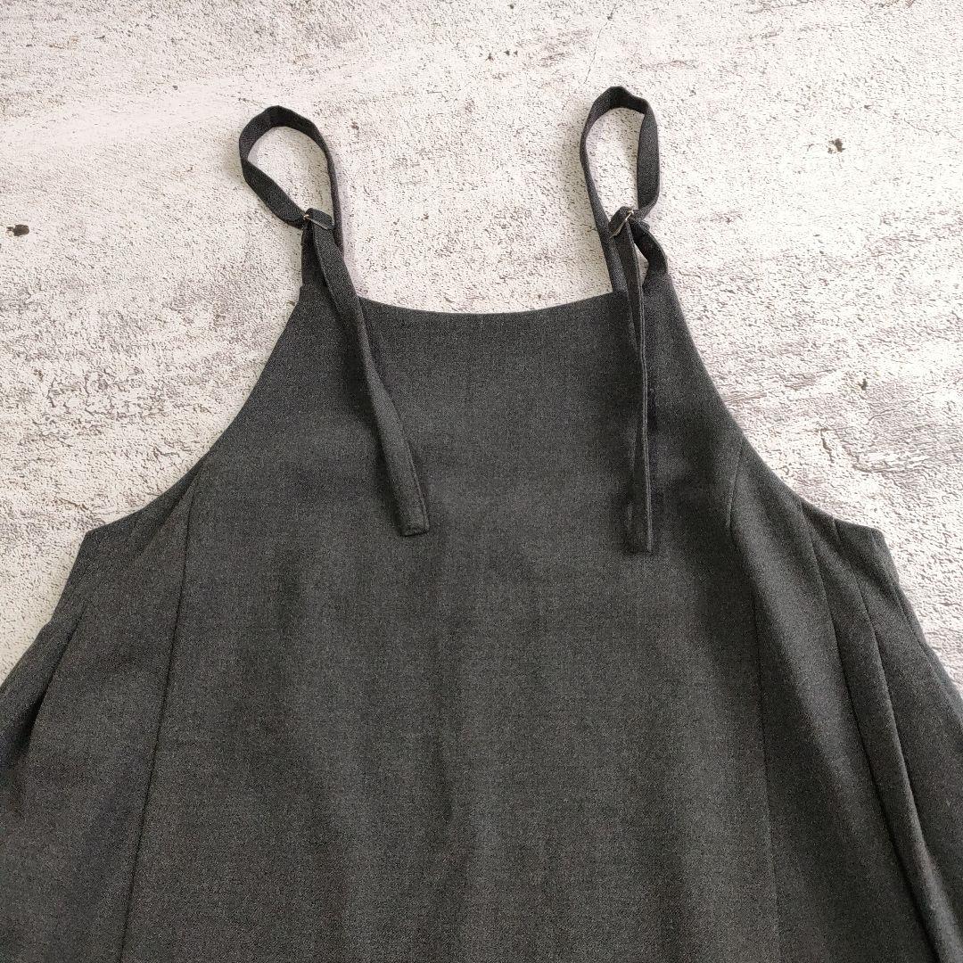 北欧、暮らしの道具店 サイドタックのサロペットスカート チャコール S