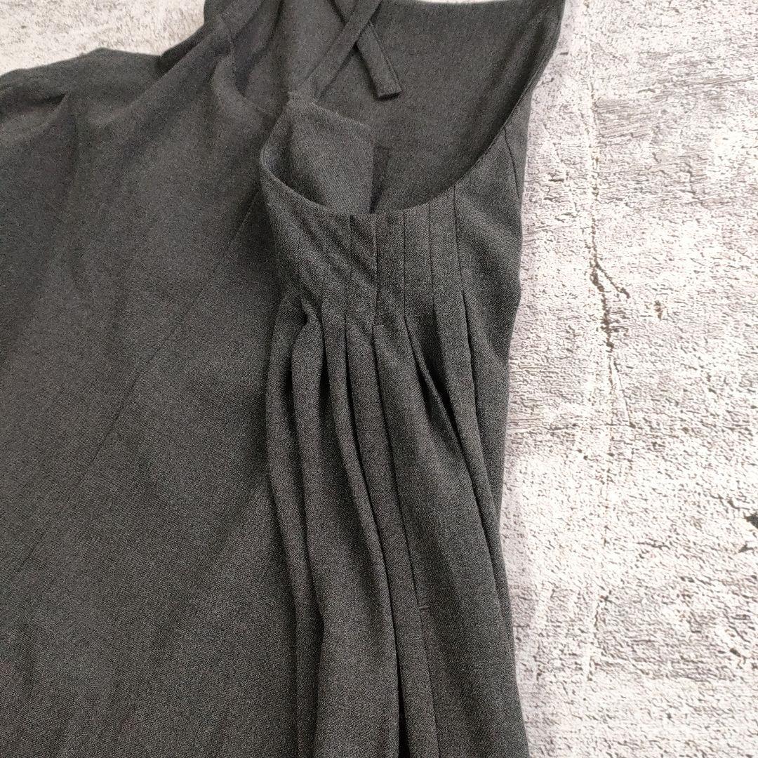 北欧、暮らしの道具店 サイドタックのサロペットスカート チャコール S