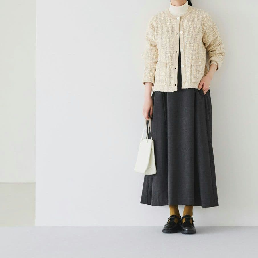 北欧、暮らしの道具店 サイドタックのサロペットスカート チャコール S