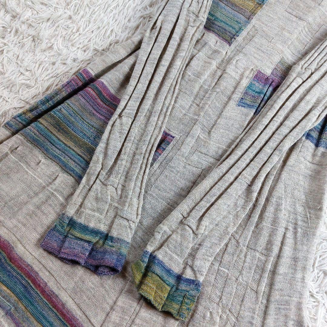 M&KYOKO アルパカ 佐藤繊維マルチカラー 立体感リブニットロングワンピース