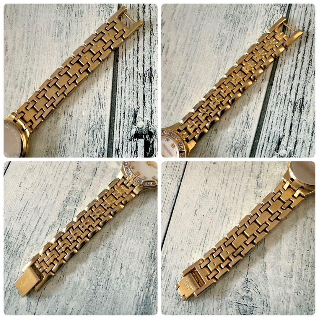 【希少】Yves Saint Laurent 腕時計 ストーンベゼル ゴールド