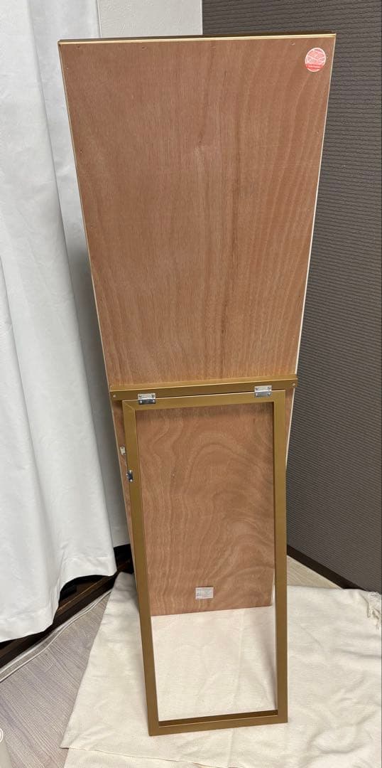 【美品】アンティーク　天然木枠の全身スタンドミラー