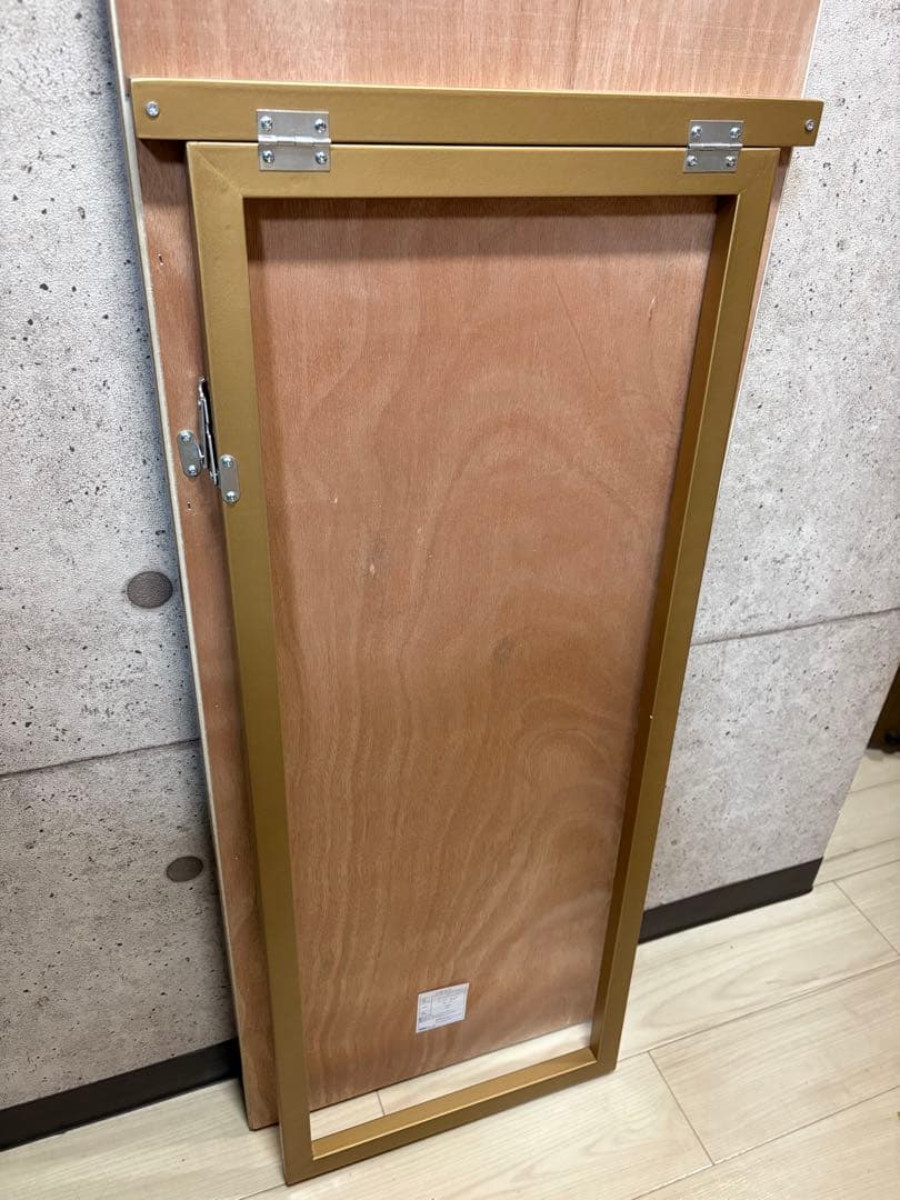 【美品】アンティーク　天然木枠の全身スタンドミラー