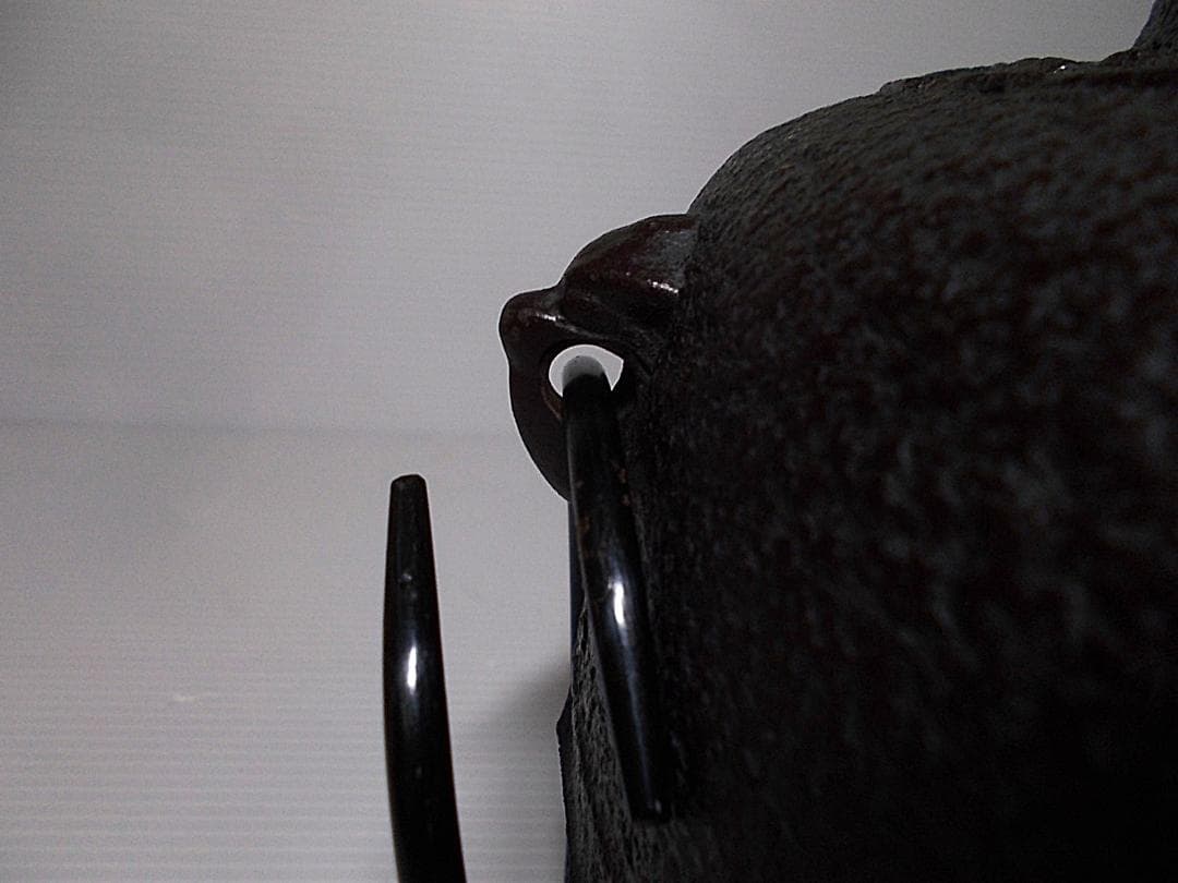 未使用茶釜 茶道具 釜師:佐藤清光 平萬代茶釜 釜環 共箱 送料込み