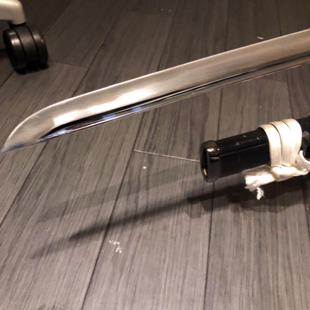 高級模造刀　樋有刀身 茶白拵え　居合刀　太刀　本格模造刀