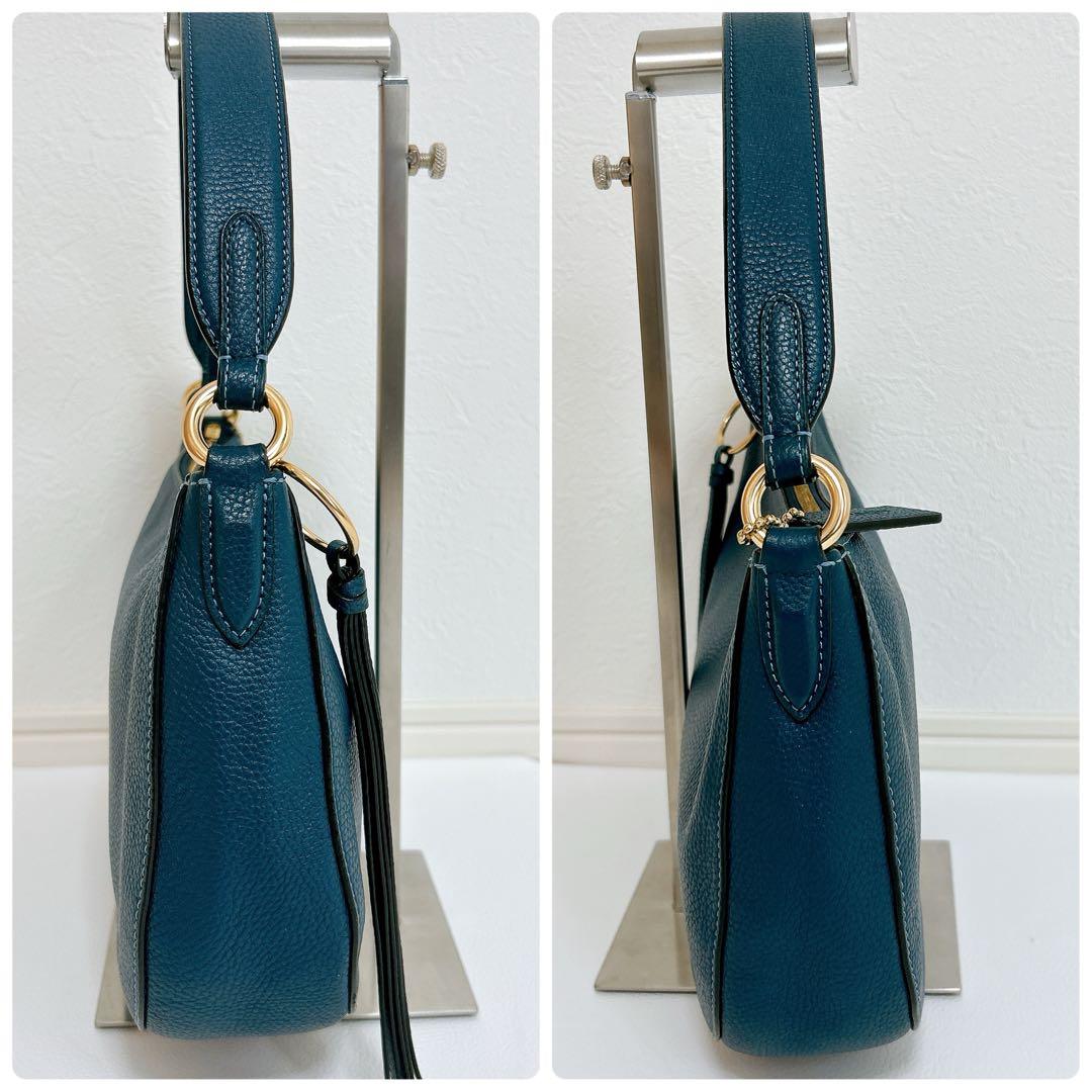 極美品 コーチ サットン クロスボディ ショルダーバッグ 2way レザー 青