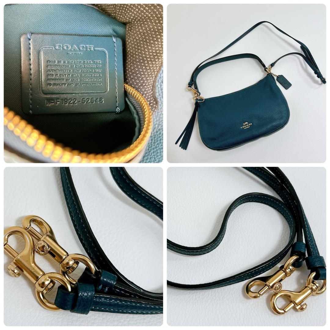 極美品 コーチ サットン クロスボディ ショルダーバッグ 2way レザー 青