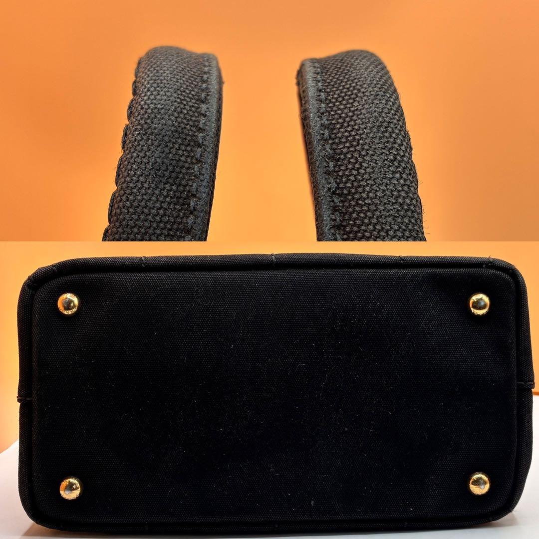 【美品✨】PRADA カナパ ミニ トートバッグ ハンドバッグ キャンバス 黒