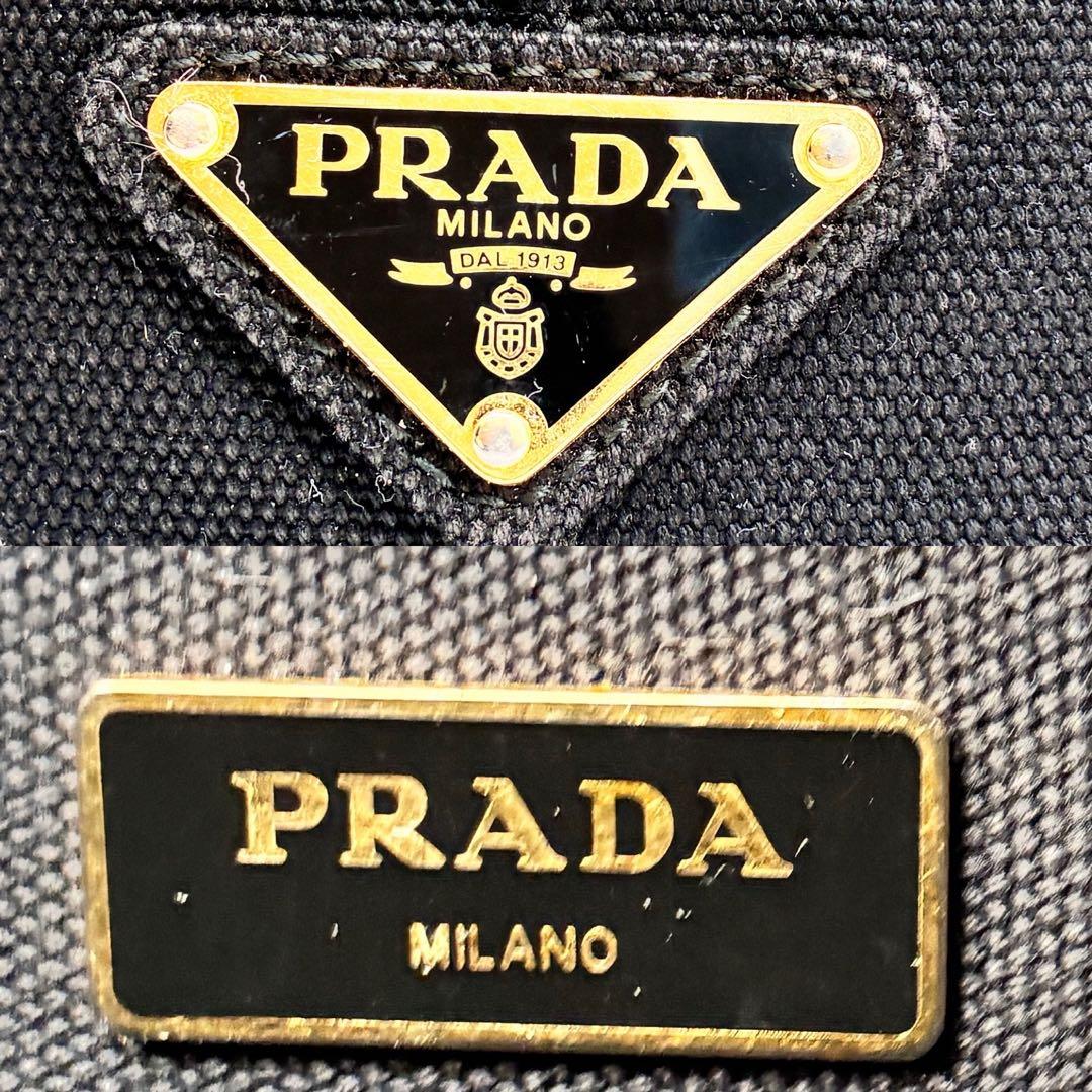 【美品✨】PRADA カナパ ミニ トートバッグ ハンドバッグ キャンバス 黒