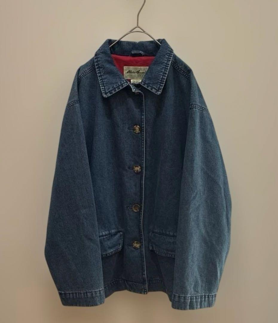 白タグ Eddie Bauer デニムカバーオール／90s エディーバウアー