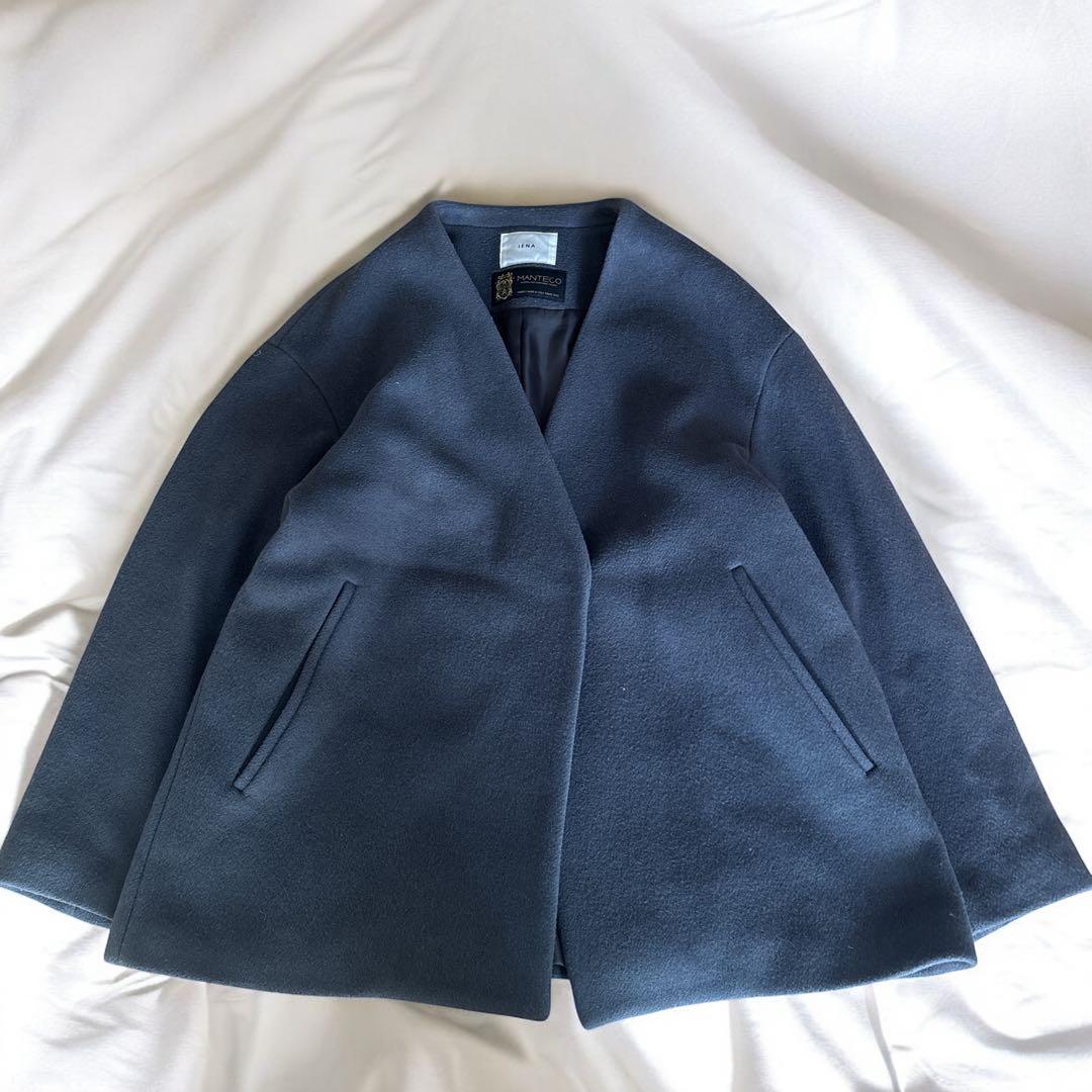 ✨近年モデル✨イエナ IENA マンテコ ノーカラーショートコート グレー 人気