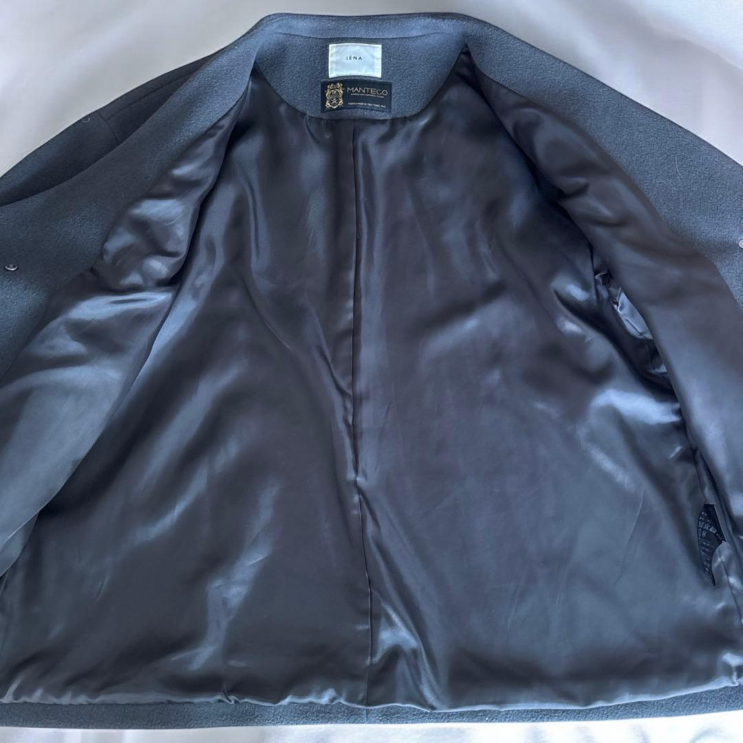 ✨近年モデル✨イエナ IENA マンテコ ノーカラーショートコート グレー 人気