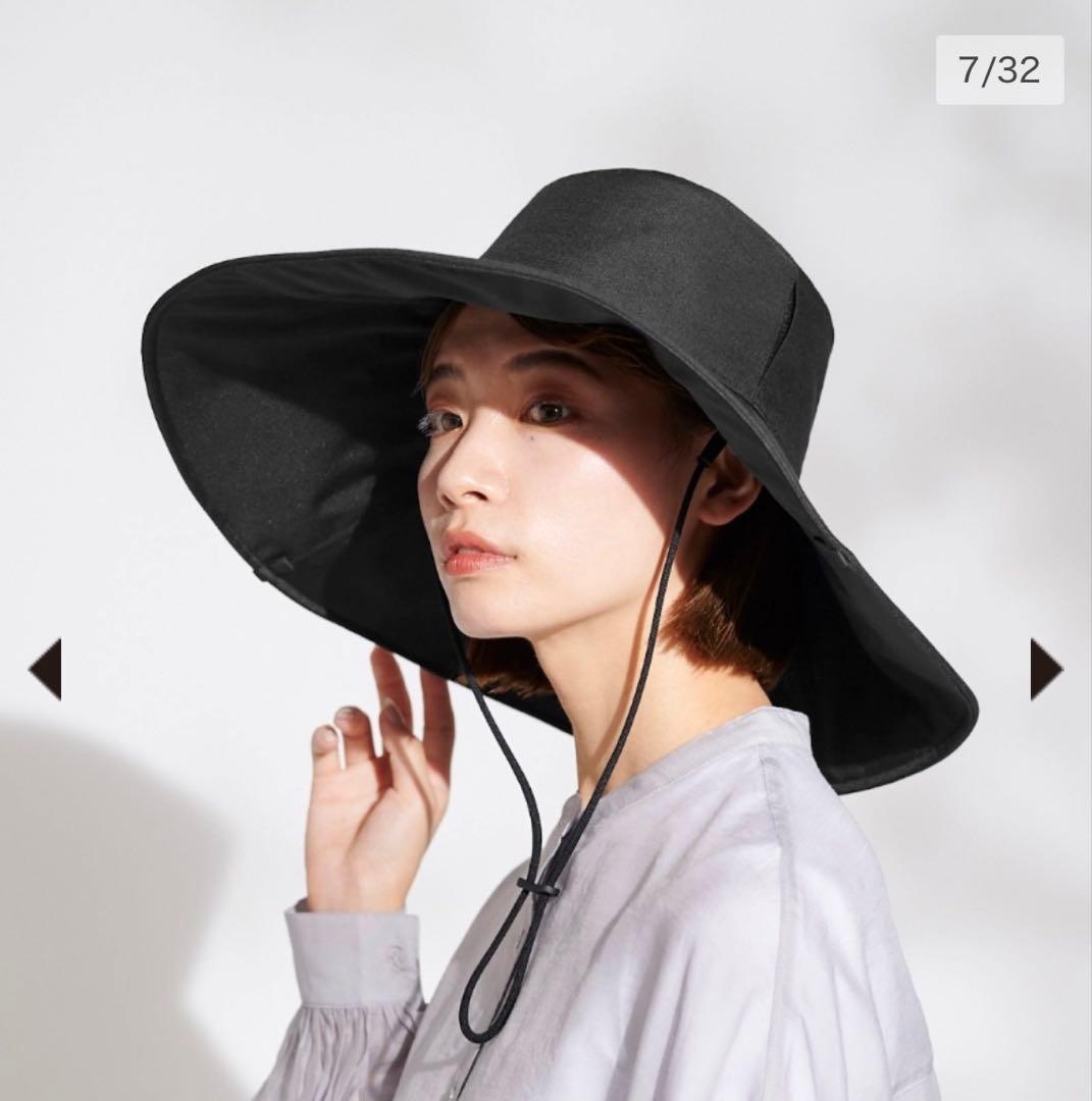 サンバリア　ワイドハット + plus(ブラック) 日傘がわりに！