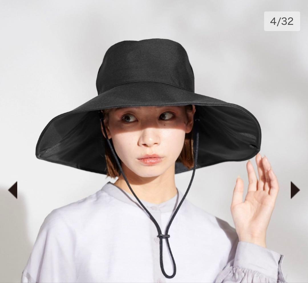 サンバリア　ワイドハット + plus(ブラック) 日傘がわりに！