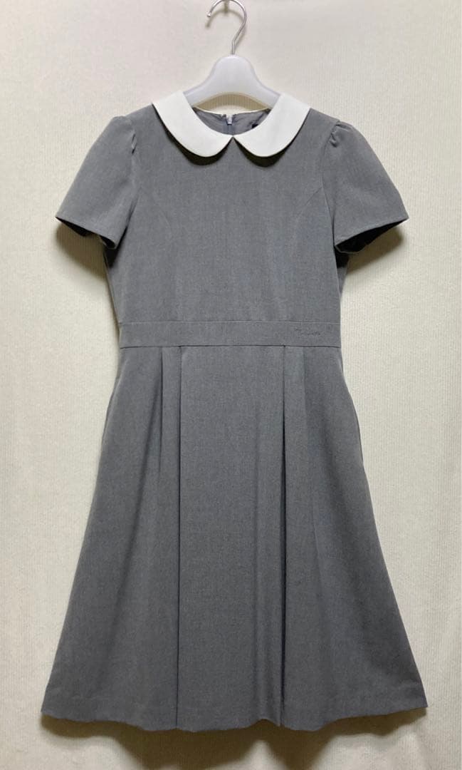 ポンポネット M/150 紺 グレー 受験 卒服 フォーマル ワンピーススーツ