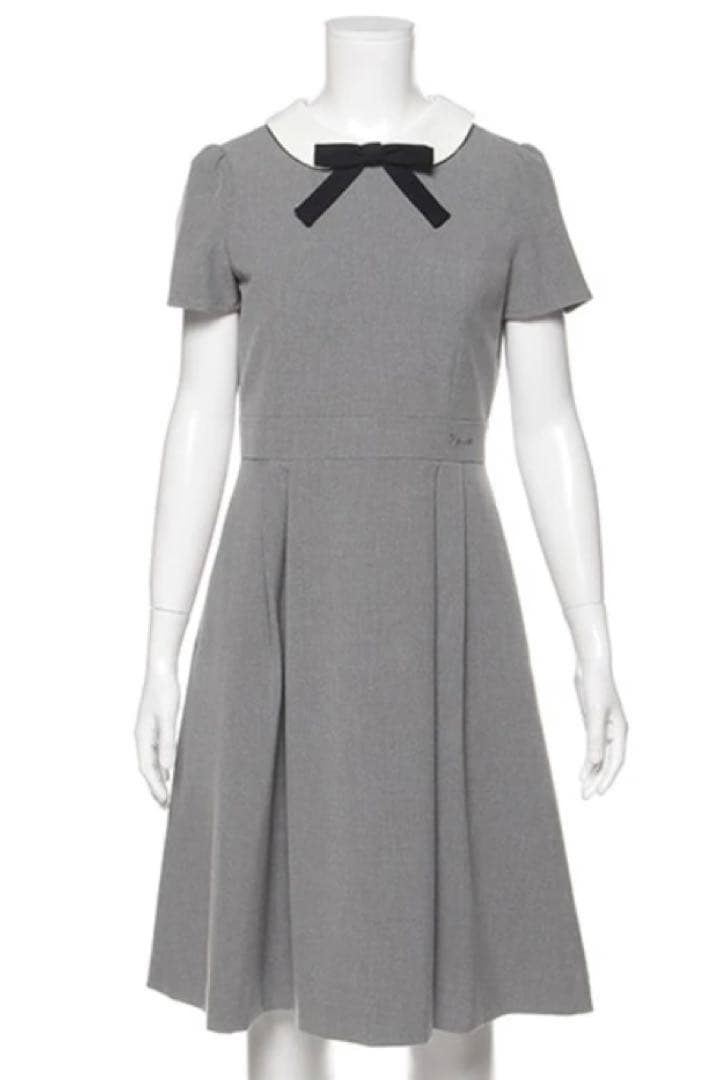 ポンポネット M/150 紺 グレー 受験 卒服 フォーマル ワンピーススーツ