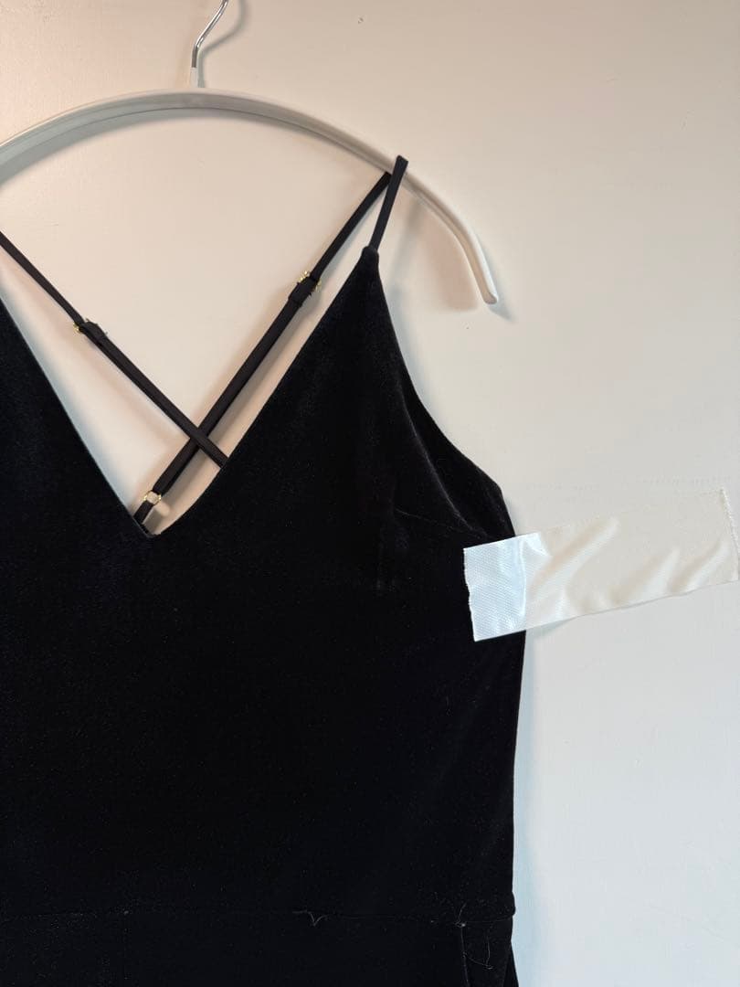 2点まとめ 00s ベロア キャミソールオールインワン ブラック hooked