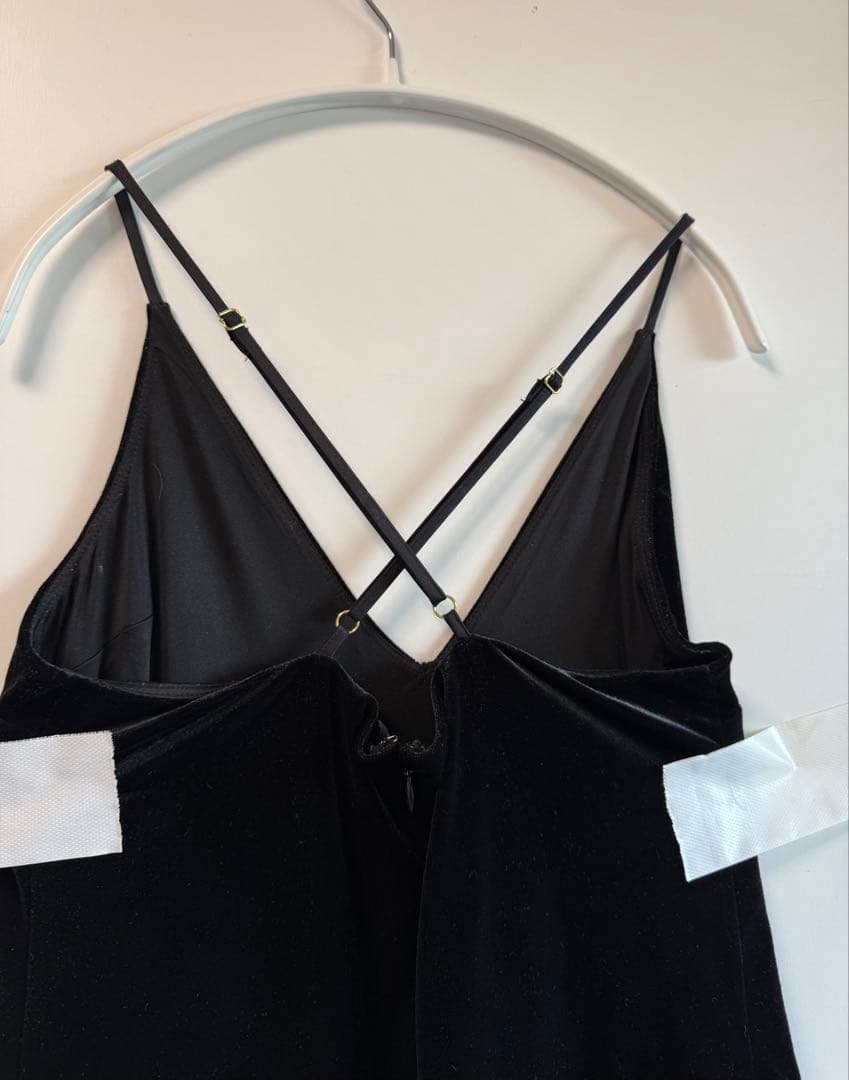 2点まとめ 00s ベロア キャミソールオールインワン ブラック hooked