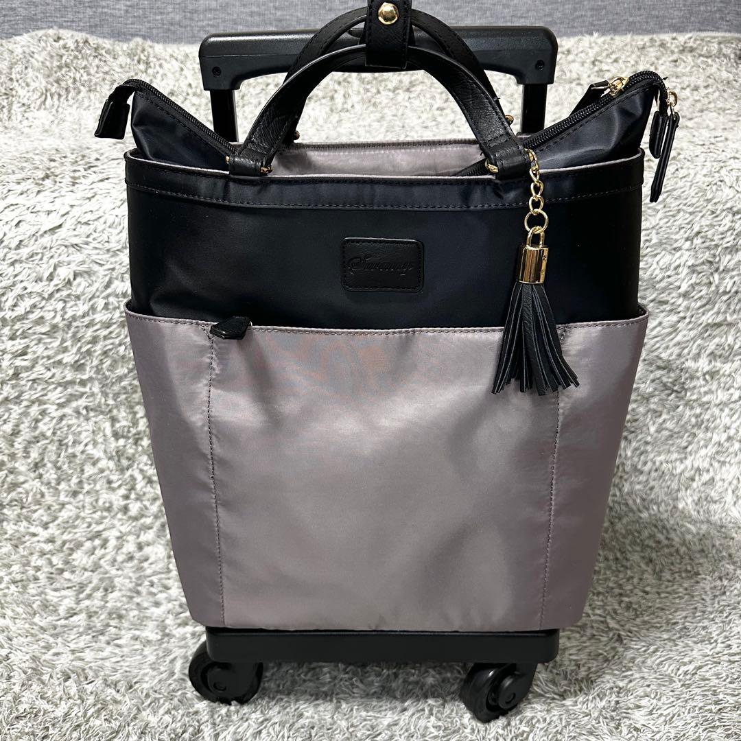 【極美品】SWANY キャリーバッグ レオパード　4輪　機内持ち込み可