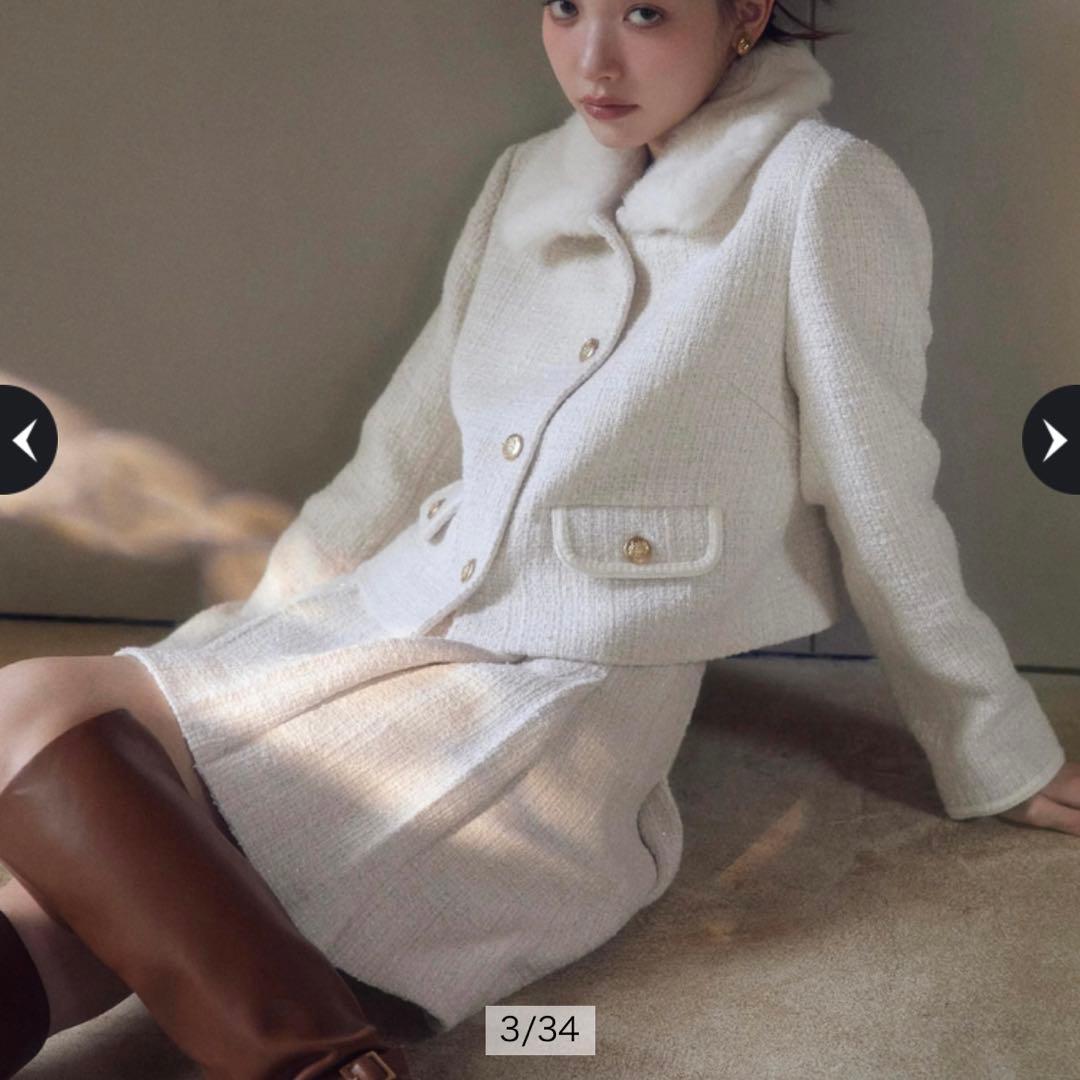 Rirandture ビット付ツイードミニスカート タグあり