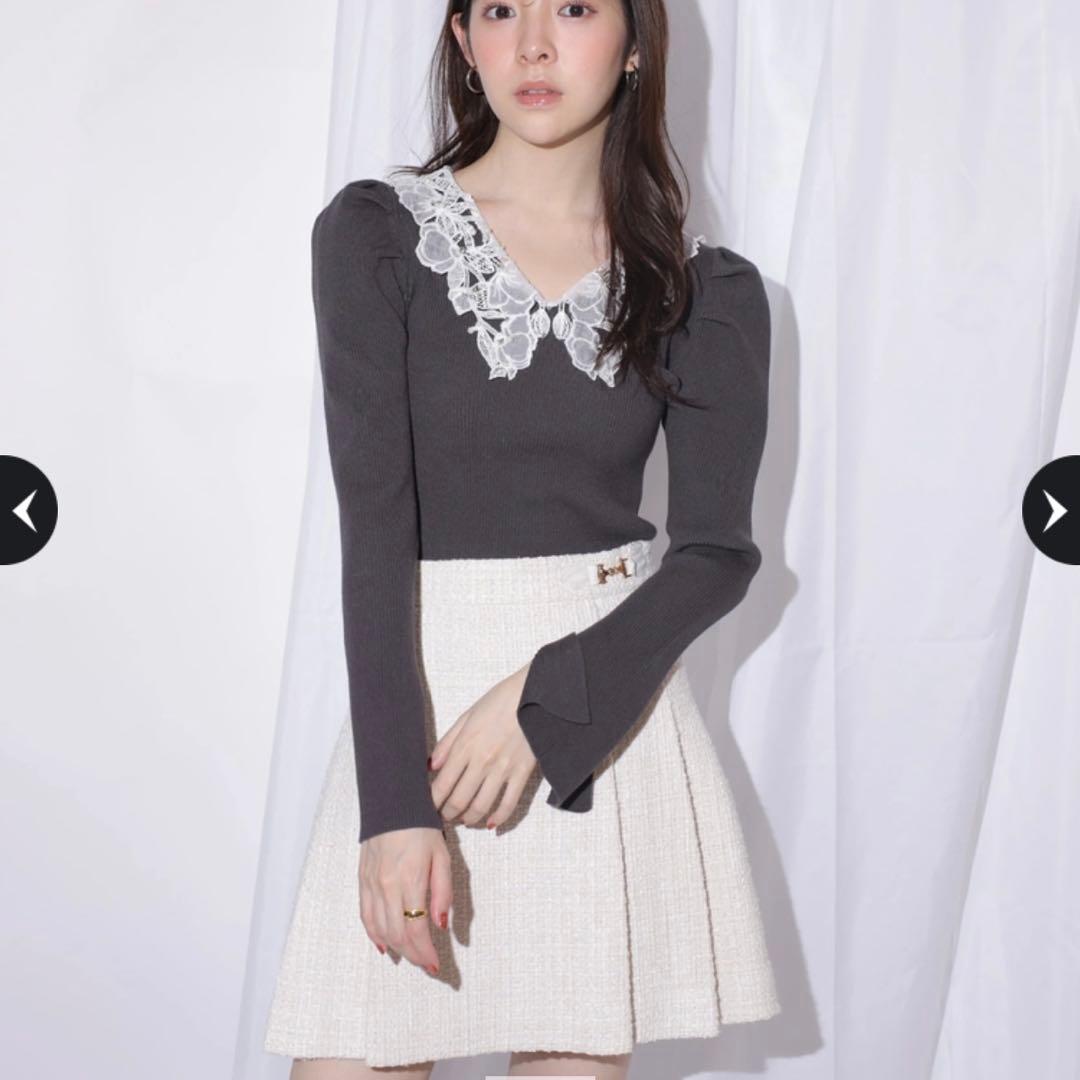 Rirandture ビット付ツイードミニスカート タグあり