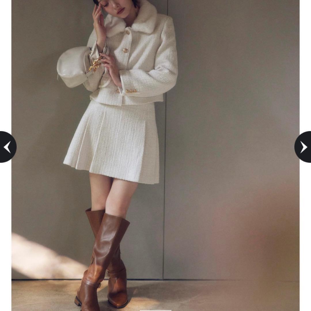 Rirandture ビット付ツイードミニスカート タグあり